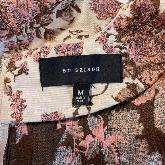 Anthropologie En Saison My World Blush Pink Floral Print Jacquard Mini D… - Picture 9 of 10